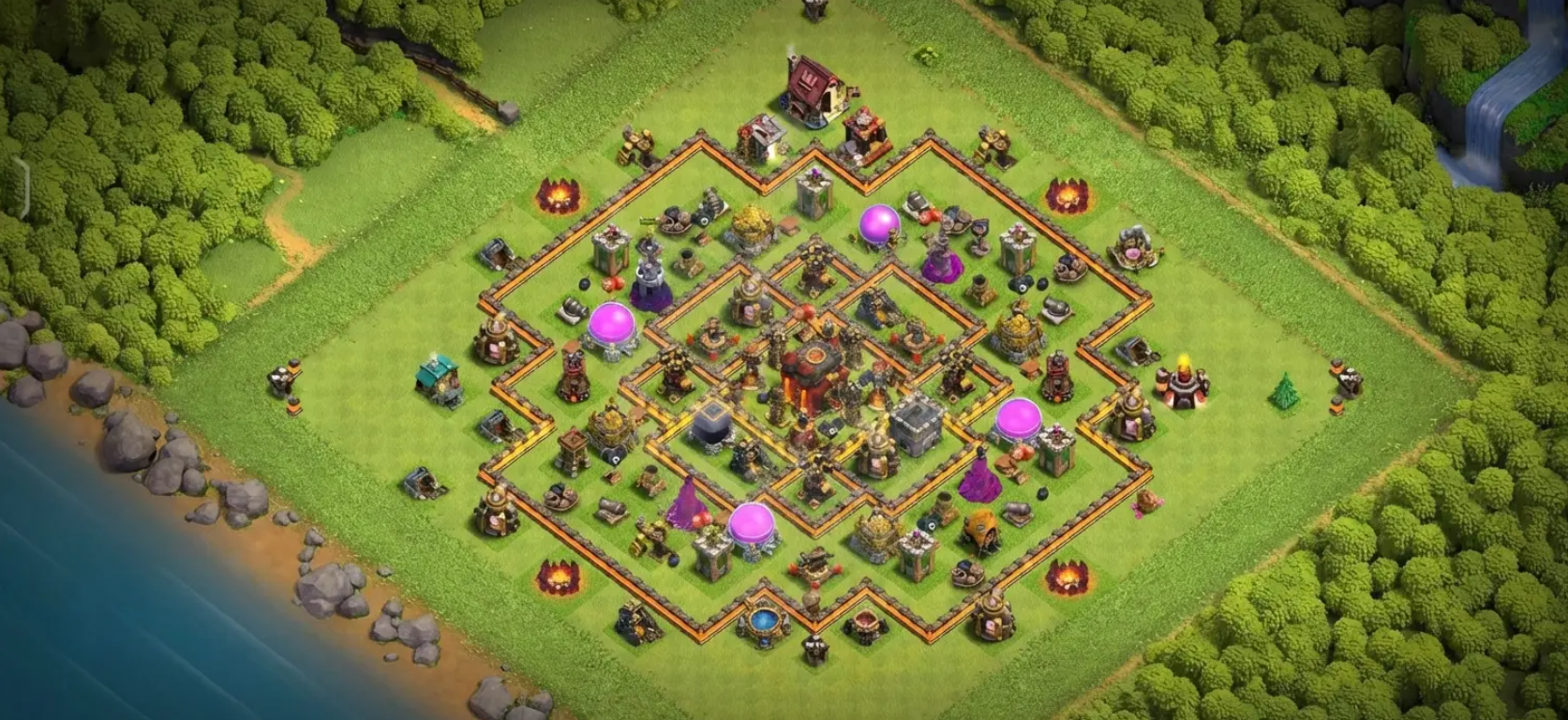 TH4 Farming Base Layout - Anti-3 Star & Resource Protection