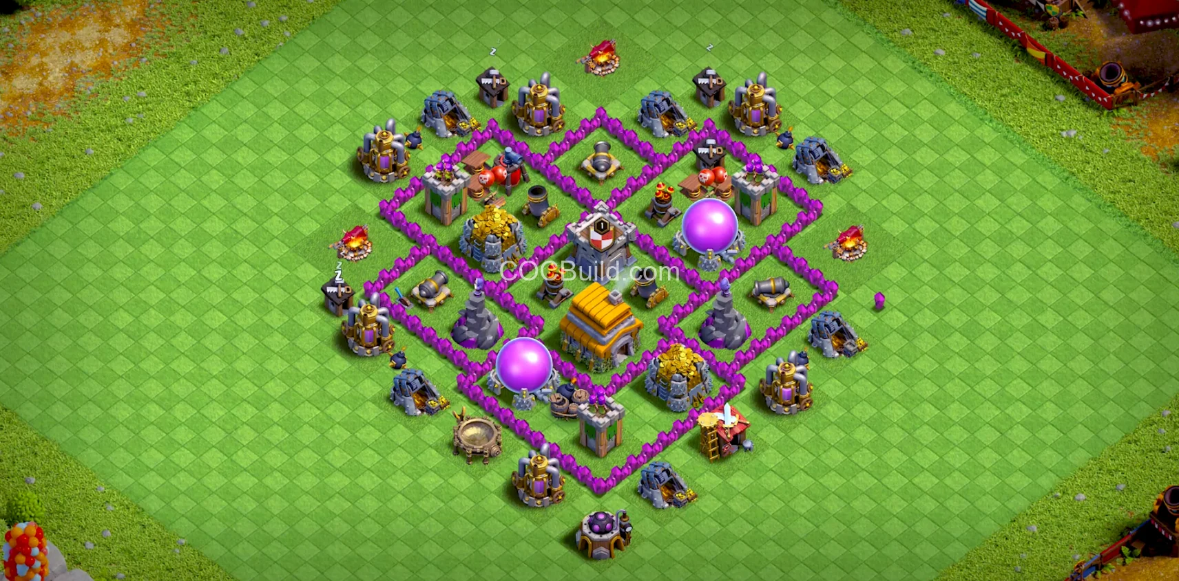 TH6 Hôtel de ville 6, base hybride base layout