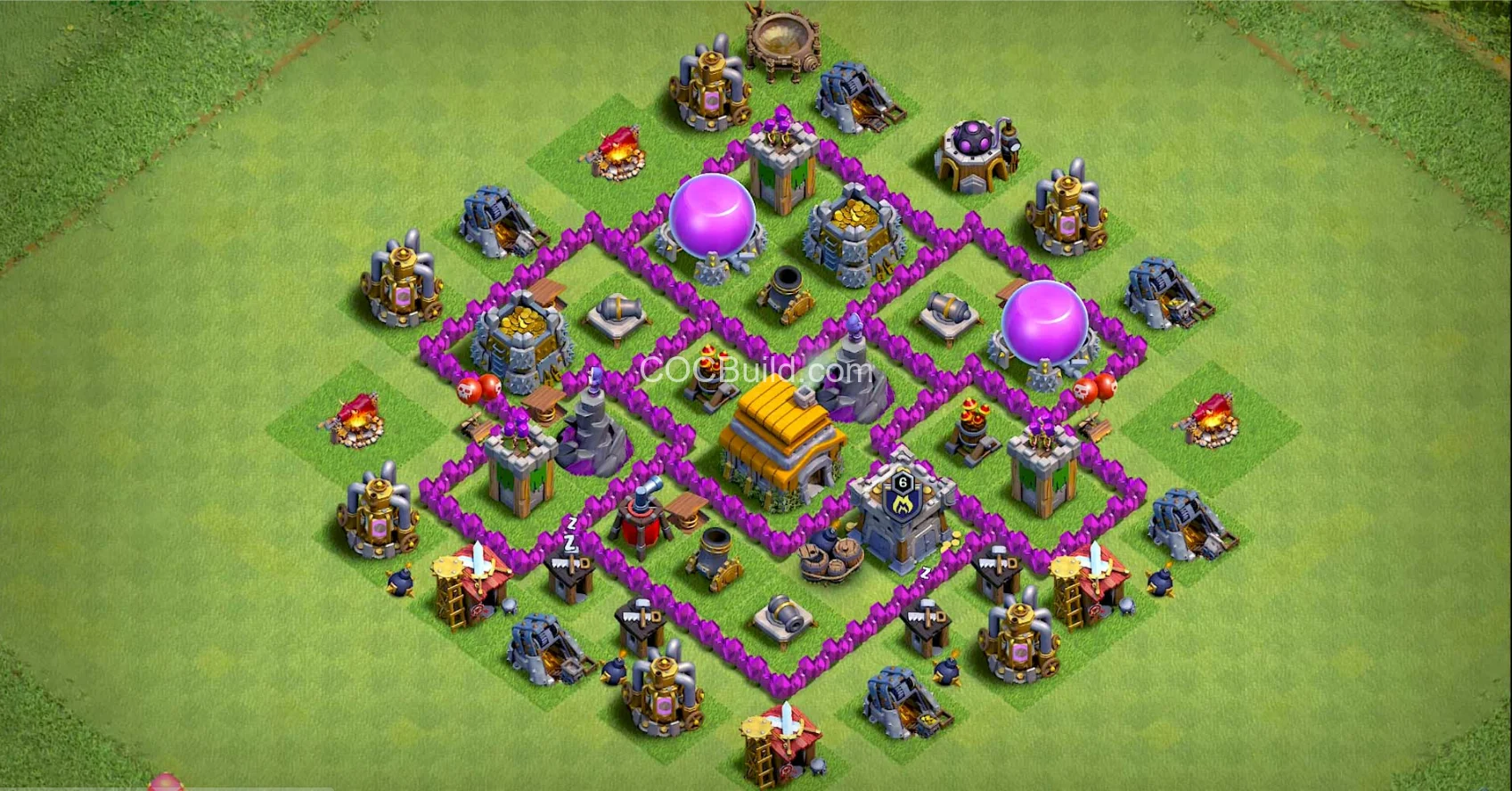 TH6 Hôtel de ville 6, base hybride base layout