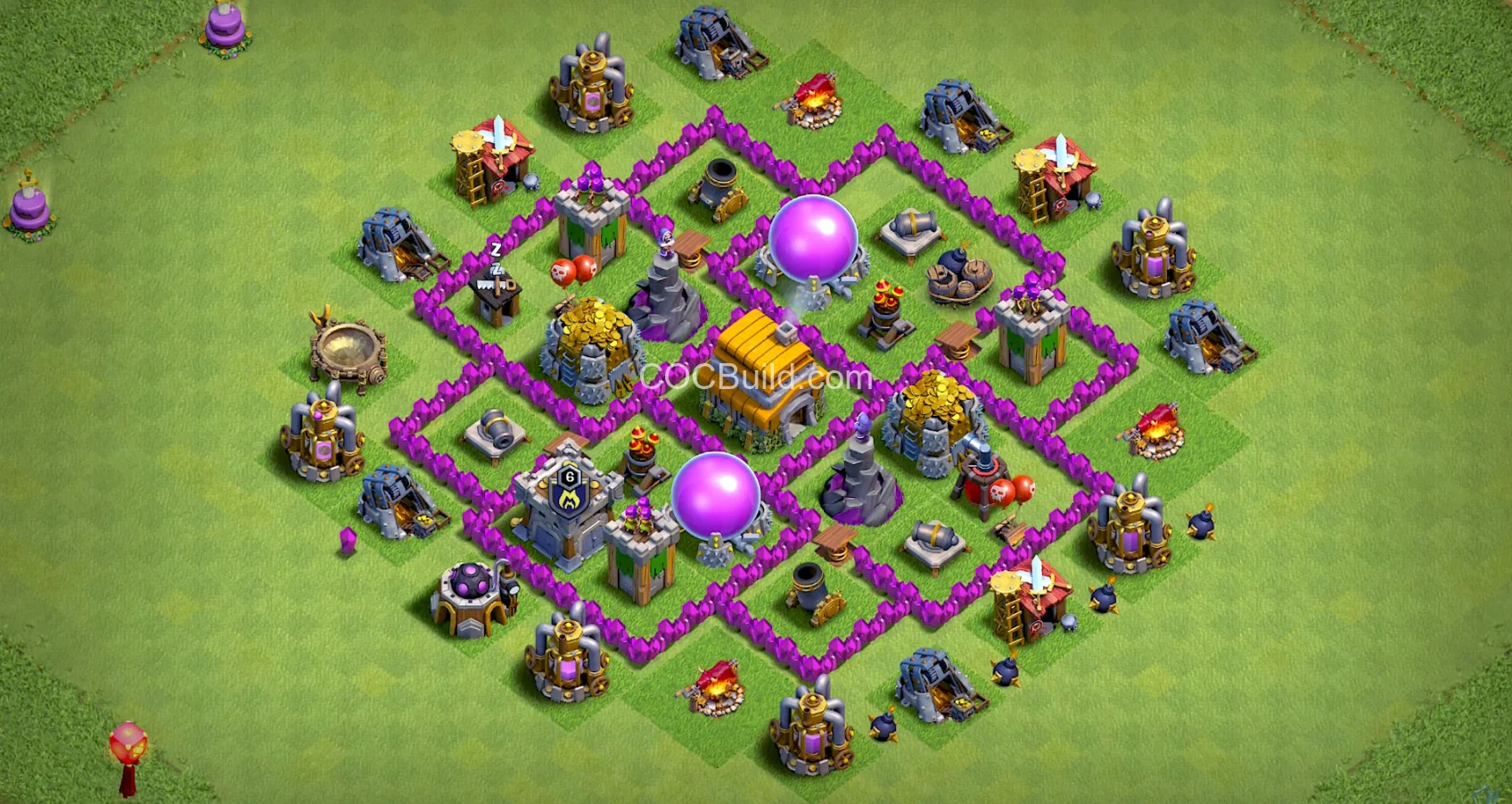 TH6 Hôtel de ville 6, base hybride base layout