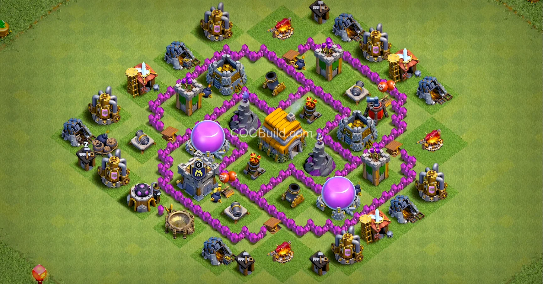 TH6 Hôtel de ville 6, base hybride base layout