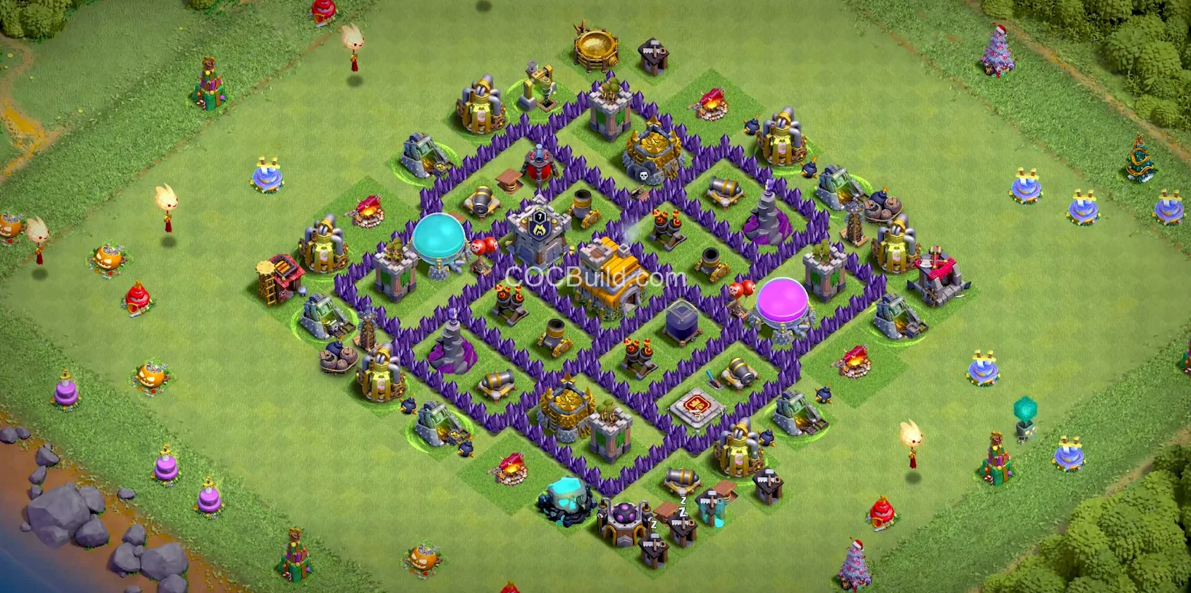 TH7 Hôtel de ville 7 - Base hybride - Disposition base layout