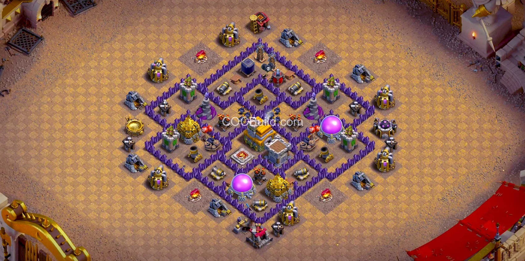 TH7 Plan de la base de guerre de l'hôtel de ville 7 base layout