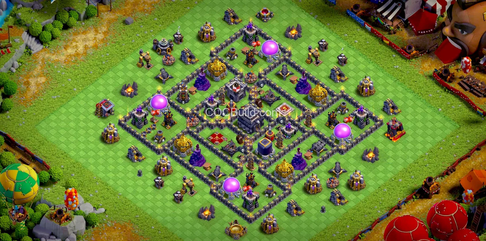TH9 Hôtel de ville 9 - Disposition de la base hybride base layout