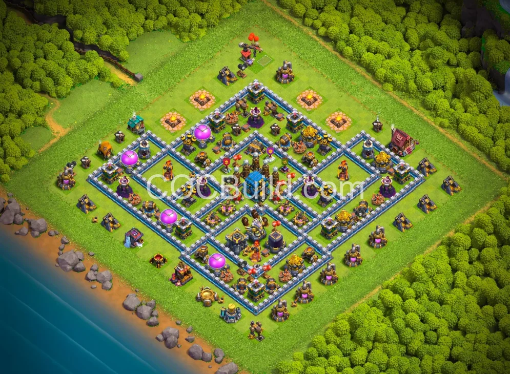 TH12 Legend Base — Anti 3 Star Design | One-Click Copy | COC Build