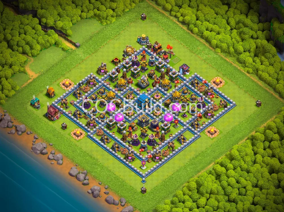 TH12 TH12 Legend Base — Anti 3 Star Design | One-Click Copy | COC Build - Clash of Clans Base Layout 2026