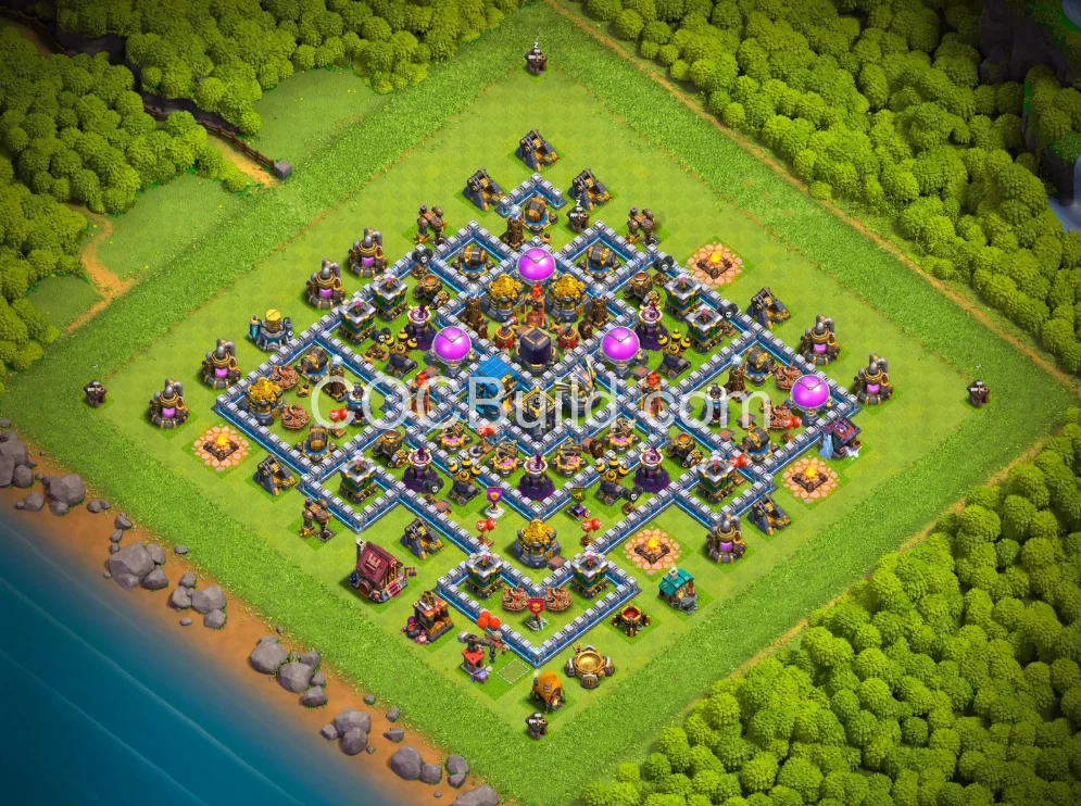 TH12 TH12 Legend Base — Anti 3 Star Design | One-Click Copy | COC Build - Clash of Clans Base Layout 2026