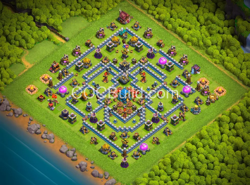 TH12 TH12 Legend Base — Anti 3 Star Design | One-Click Copy | COC Build - Clash of Clans Base Layout 2026