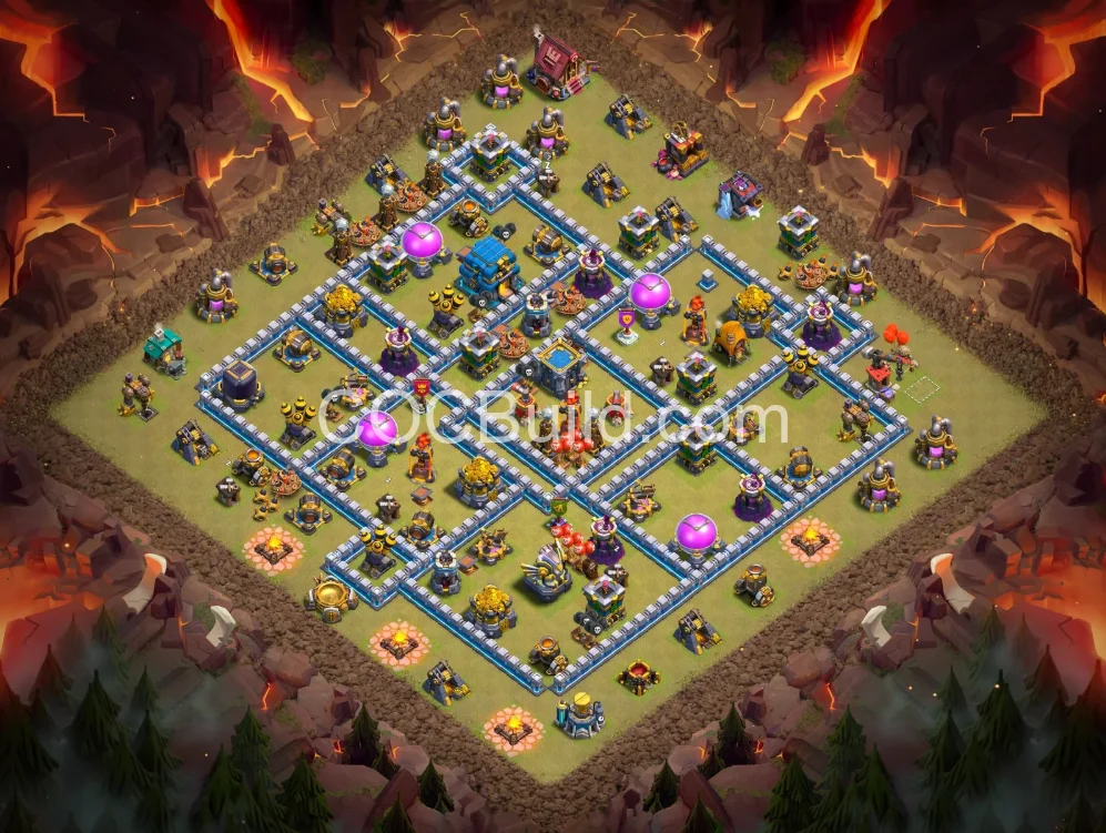 TH12 Best Townhall Level 12 War CWL Base layout with Link – Clash of Clans – TH12 War base - Clash of Clans Base Layout 2026