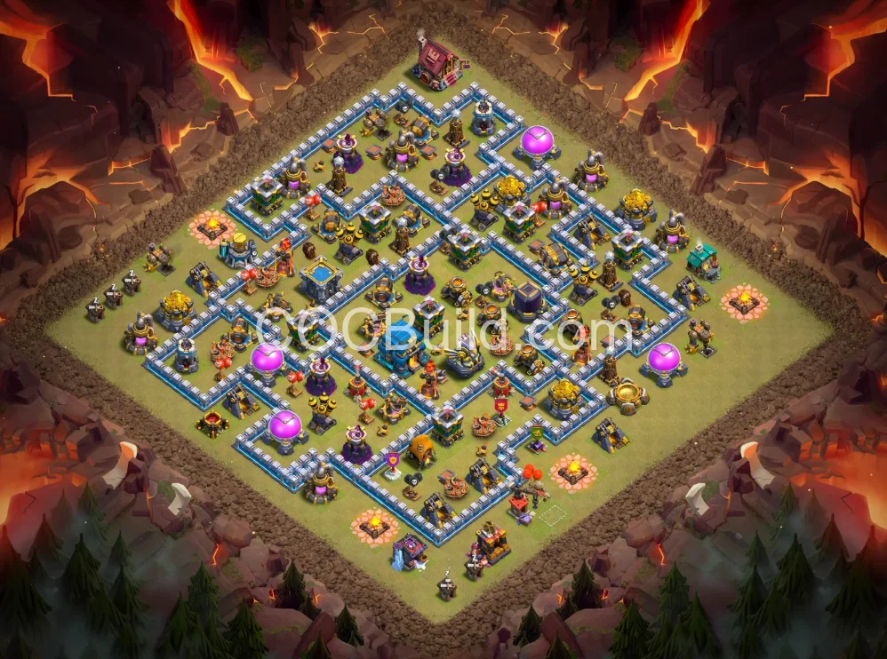 Best Townhall Level 12 War CWL Base layout with Link – Clash of Clans
