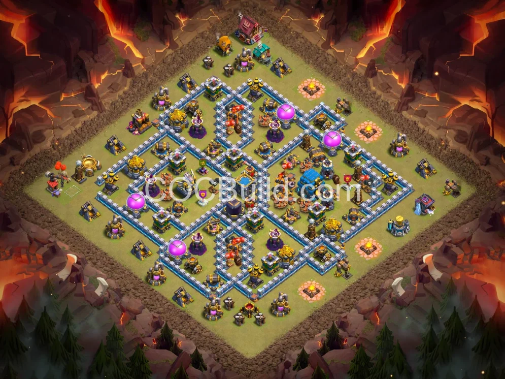 TH12 War Base — Advanced Trap Placement | One-Click Copy | COC Build
