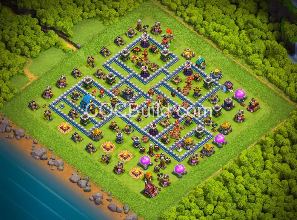 TH12 TH12 Hybrid Layout — Legend League Tested | Instant Import | COC Build - Clash of Clans Base Layout 2026
