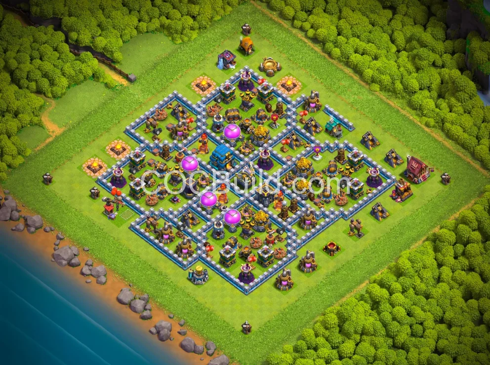 Best Townhall Level 12 Hybrid Base layout with Link – Clash of Clans