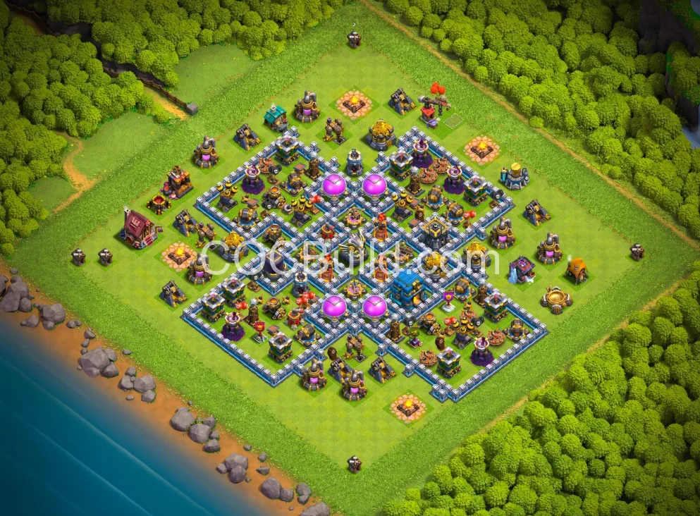 TH11 TH11 Hybrid Layout — Balanced Defense Strategy | Instant Import | COC Build - Clash of Clans Base Layout 2026