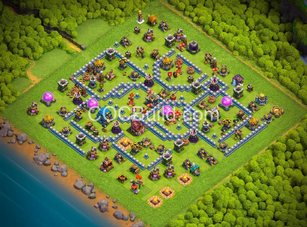 TH12 New TH12 Hybrid Layout — Legend League Tested | Free Import - Clash of Clans Base Layout 2026