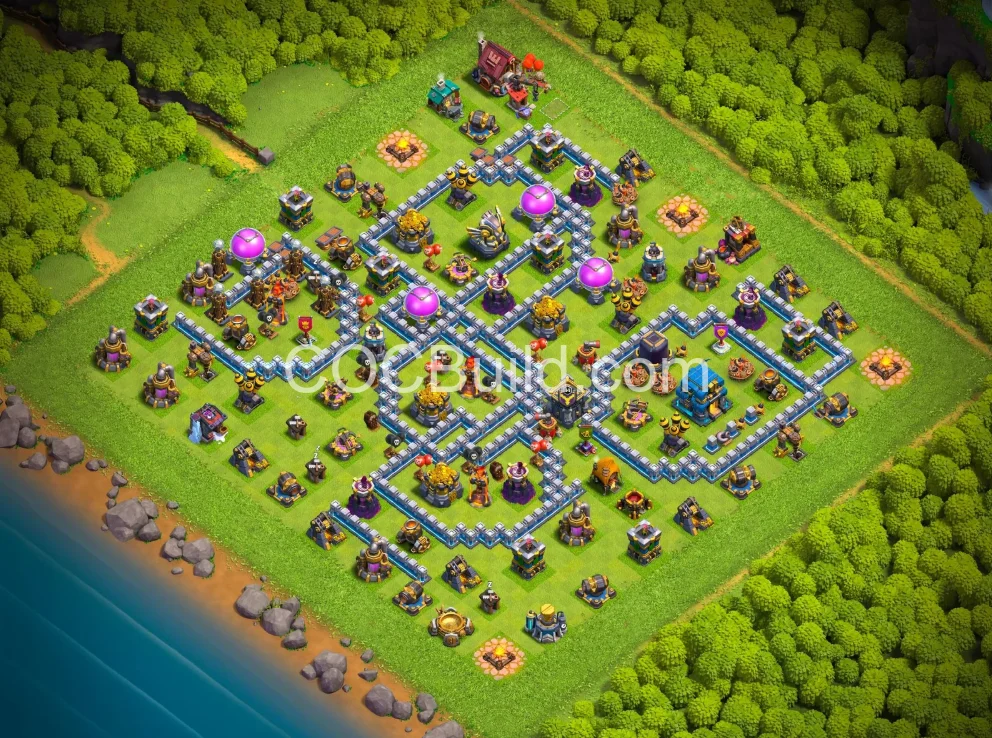 TH12 Farming Layout — Advanced Trap Placement | Instant Import | COC Build