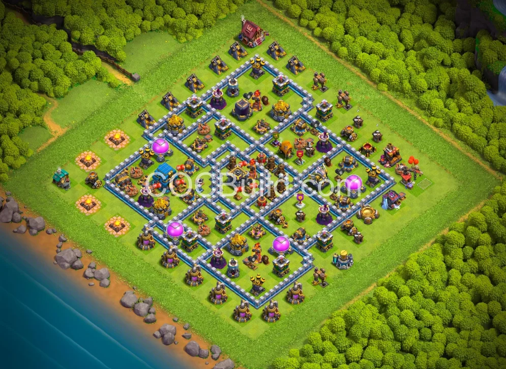 TH12 Best TH12 Farming Base 2026 — Advanced Trap Placement | Free Download - Clash of Clans Base Layout 2026