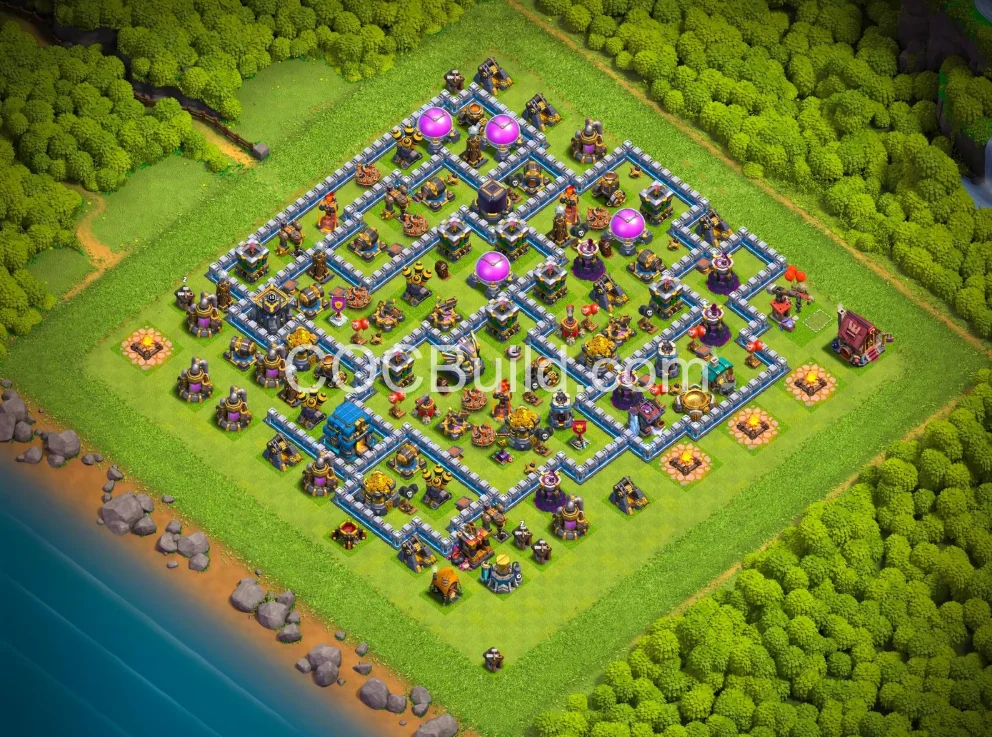 Best TH12 Farming Base 2026 — Anti-Air Defense | Free Download