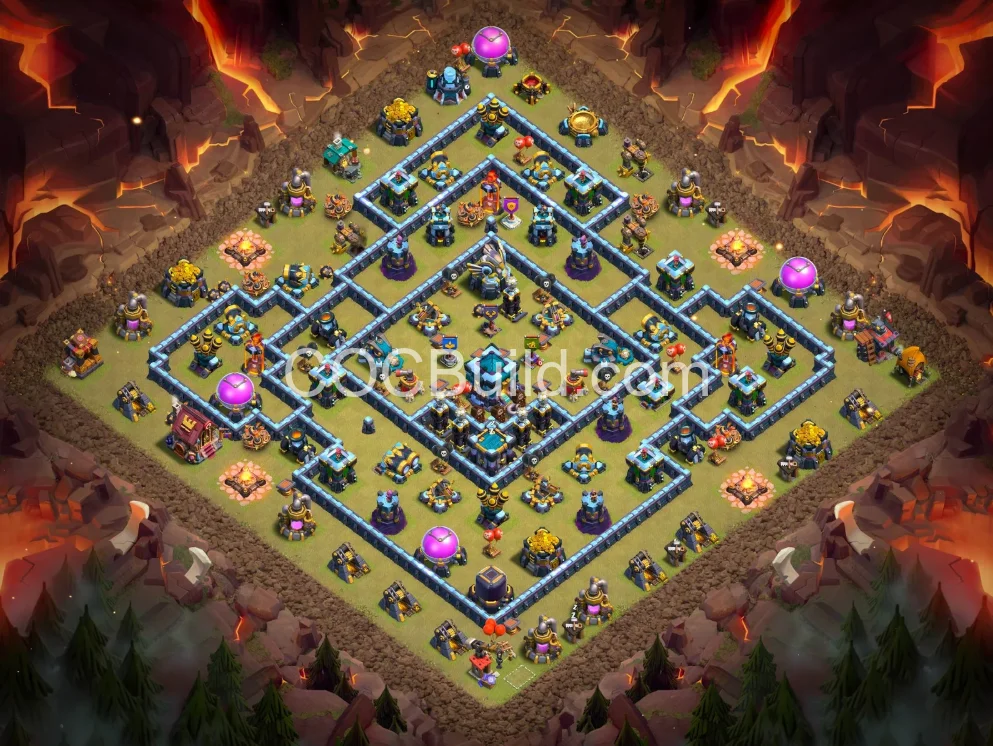 Best Townhall Level 13 War CWL Base layout with Link – Clash of Clans