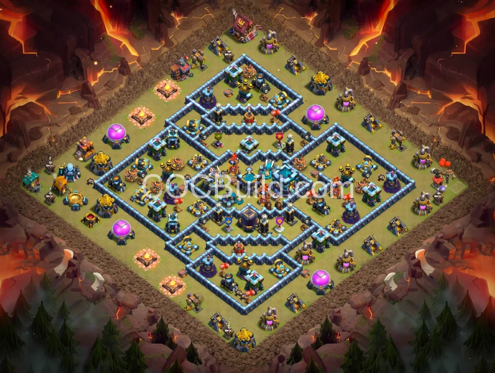 Best TH13 War Base 2026 — Anti-Air Defense | Free Download
