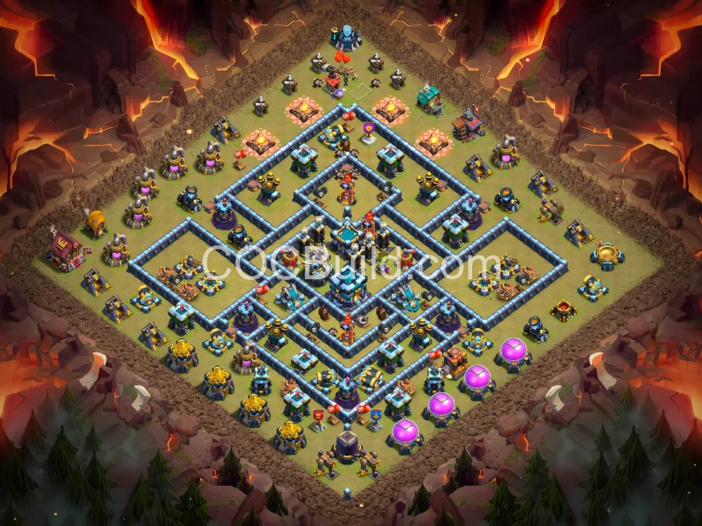 New TH13 War Layout — Advanced Trap Placement | Free Import