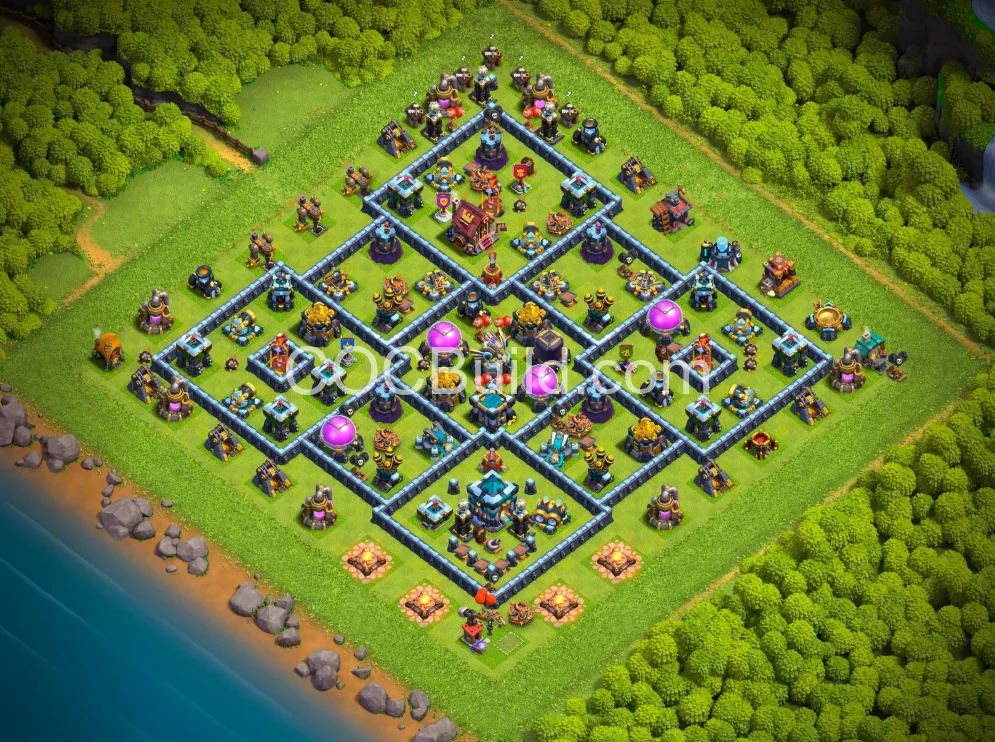 Beste TH13 Farming Base 2026 - Anti-Air Defense | Free Download